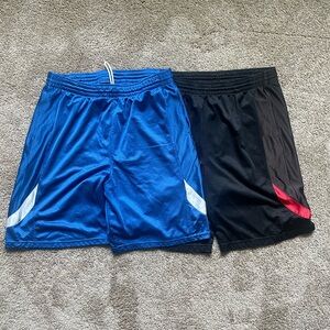 Men’s athletic shorts (royal blue & black pair)